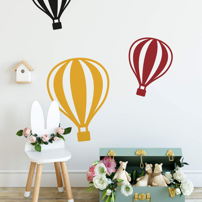 Wandtattoo Heissluftballon mit senkrechten Linien
