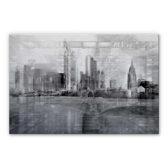 Alu-Dibond Bild mit Silbereffekt Schüssler - Frankfurt am Main