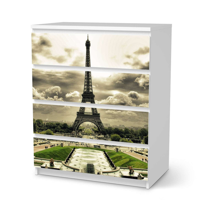 Folie IKEA Malm Kommode 4 Schubladen - Eiffel Tower- Bild 1