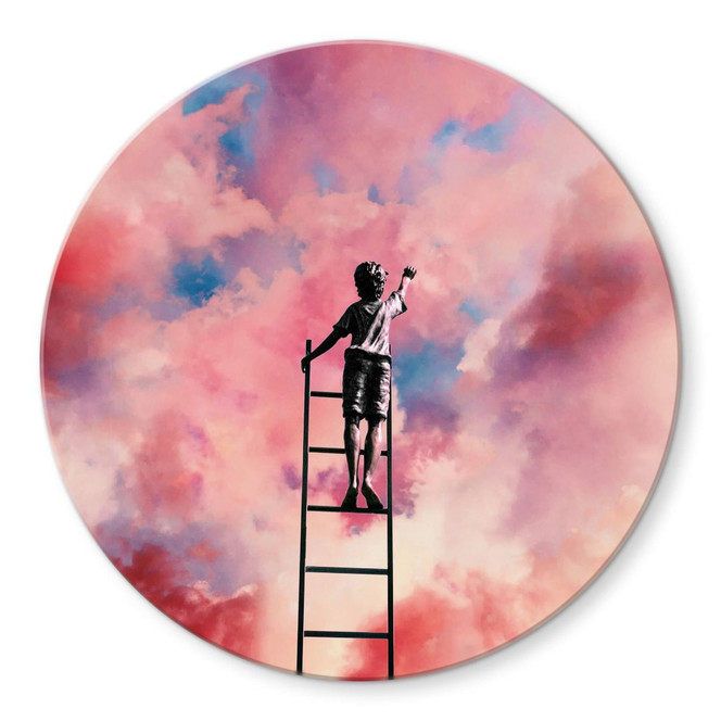 Glasbild Wolkenmaler Rund - Taudalpoi