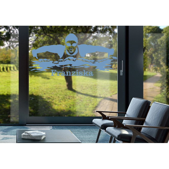 Glasdekor Wunschtext Schwimmerin - Bild 1