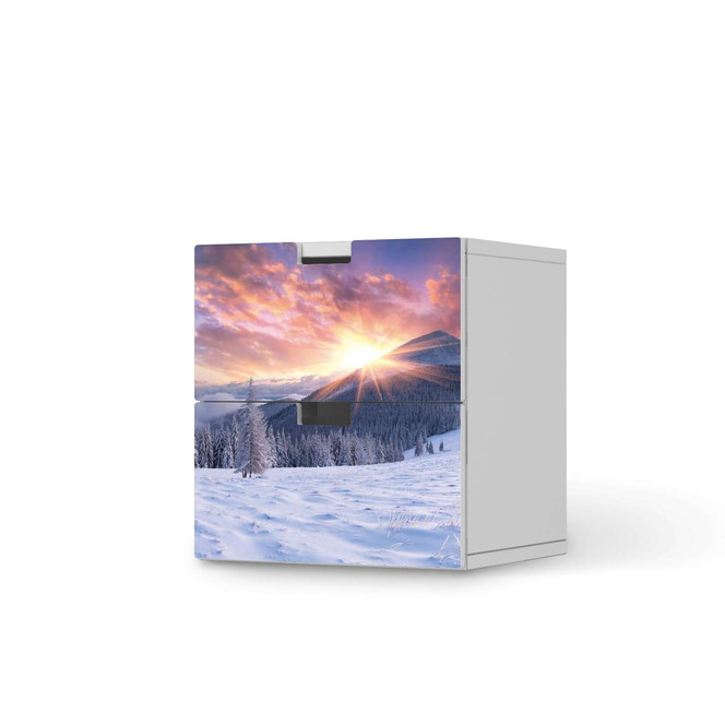 Klebefolie IKEA Stuva / Malad Kommode - 2 Schubladen - Zauberhafte Winterlandschaft- Bild 1