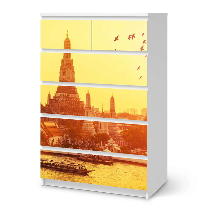 Möbel Klebefolie IKEA Malm Kommode 6 Schubladen (hoch) - Bangkok Sunset- Bild 1