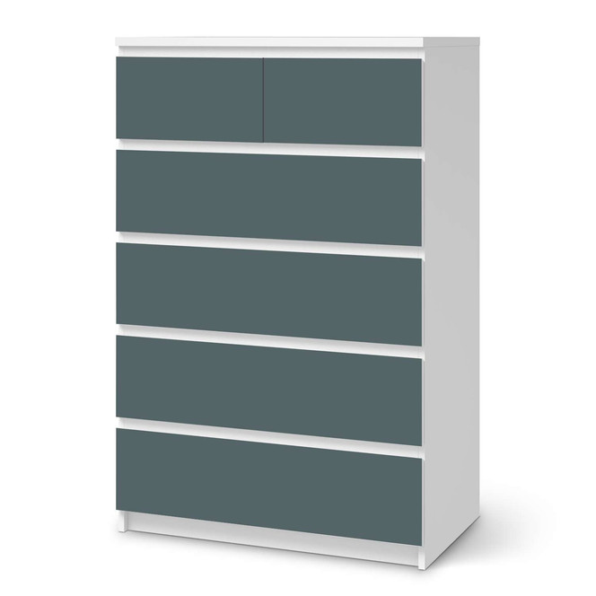 Möbel Klebefolie IKEA Malm Kommode 6 Schubladen (hoch) - Blaugrau Light- Bild 1