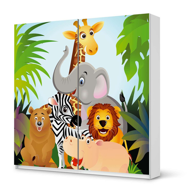 Möbel Klebefolie IKEA Pax Schrank 201cm Höhe - Schiebetür - Wild Animals- Bild 1