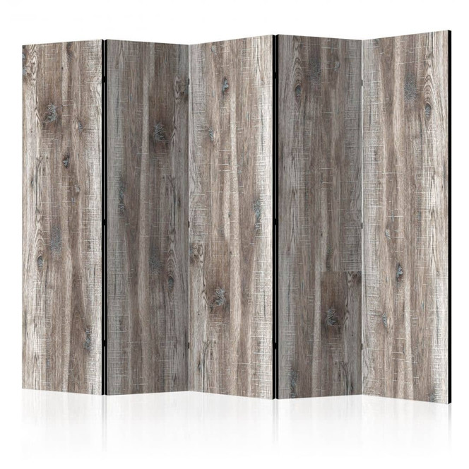 Paravent, Raumteiler freistehend, Trennwand - Stilvolles Holz, 5-teilig - 225 x 172 cm