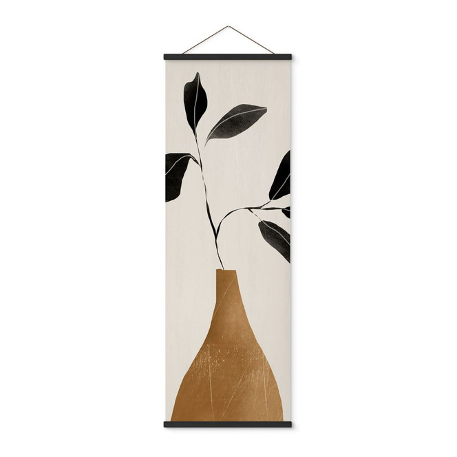 Stoffbild Zweig in goldener Vase - ThingDesign - Panorama