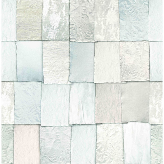 Fototapete Wandtapete mit Motiv Papier-Collage in Weiss und Creme Strukturiert 2.7 x 2.65 m