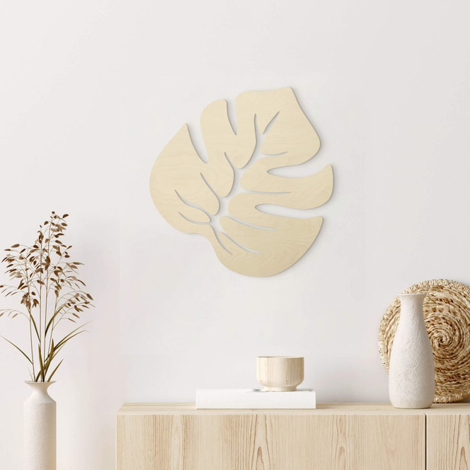 Holzkunst Pappel - Blatt Monstera 01