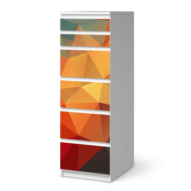 Klebefolie IKEA Malm Kommode 6 Schubladen (schmal) - Polygon- Bild 1