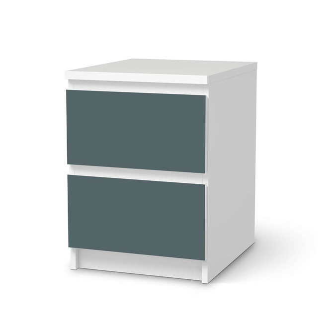 Möbelfolie IKEA Malm Kommode 2 Schubladen - Blaugrau Light- Bild 1