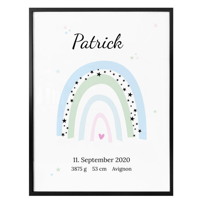 Personalisiertes Poster Regenbogen - blau