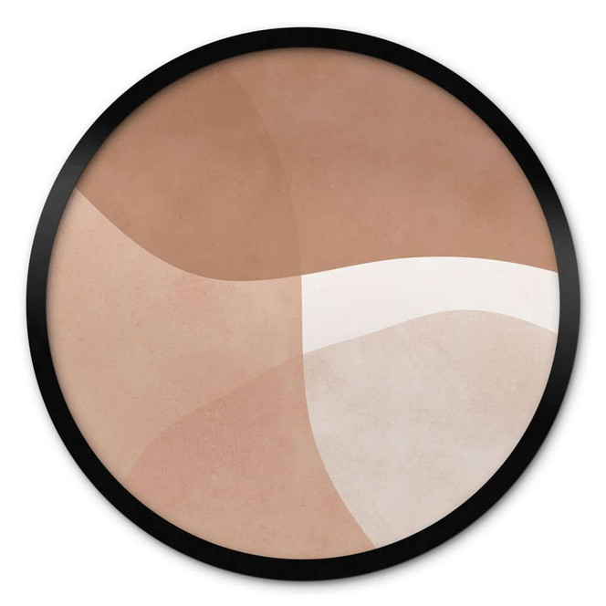 Poster Boho Aquarell-Formen in Brauntönen - Costa - Rund