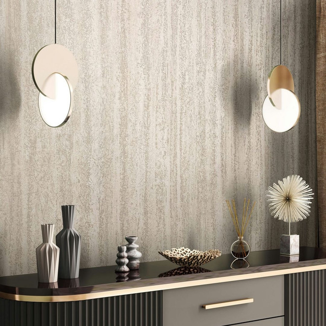 Vliestapete in leicht glänzender Streifenoptik beige Grafisch