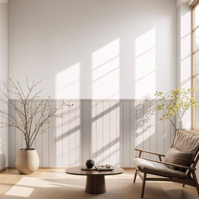 Wandpaneele Wandverkleidung selbstklebend Beige - Bild - 1