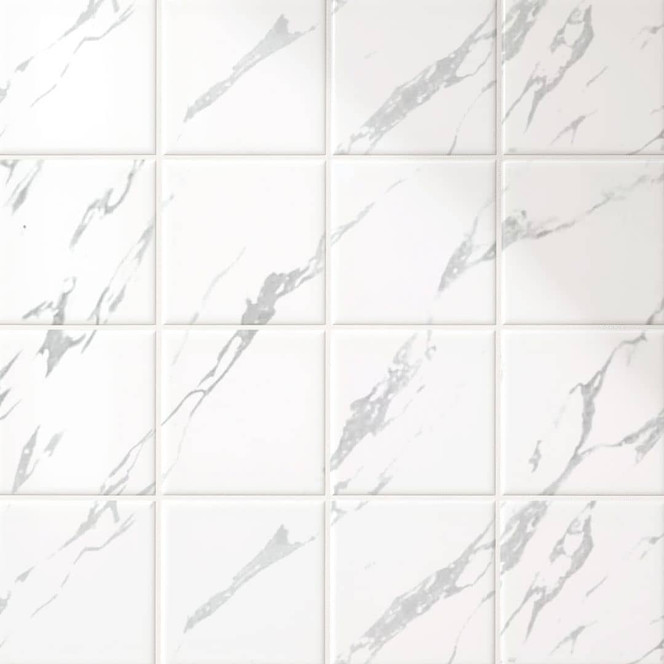 Fliesenaufkleber Marmor Optik, weiss-grau - Möbelfolie, Küchenrückwand, Badfolie