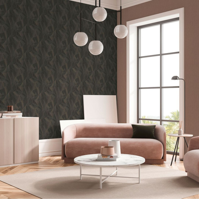 Geometrische Tapete in Holzoptik Dunkelgrün – Vliestapete modern matt