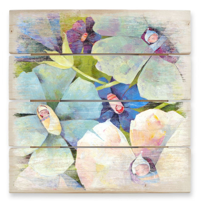 Holzbild Blanz - Blütenbabies - 40 x 41.5 cm