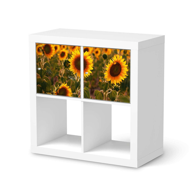 Möbel Klebefolie IKEA Expedit Regal 2 Türen (quer) - Sunflowers- Bild 1