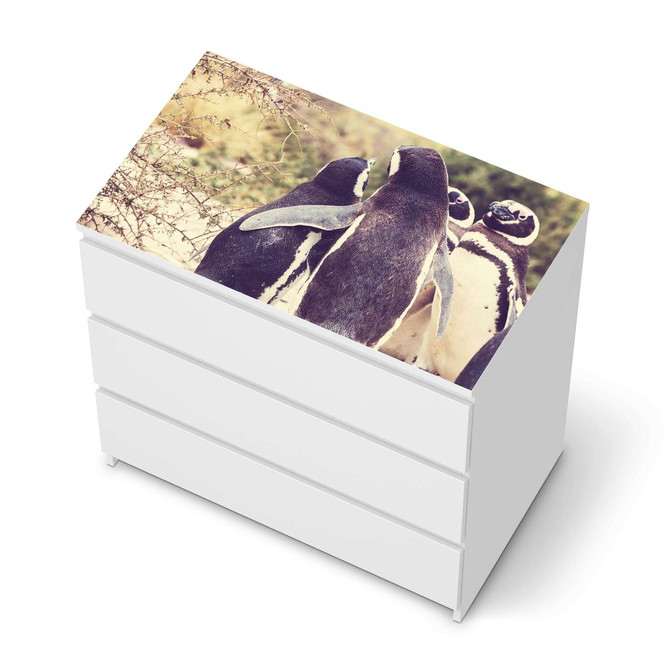 Möbelfolie IKEA Malm Kommode 3 Schubladen oben - Pingu Friendship- Bild 1