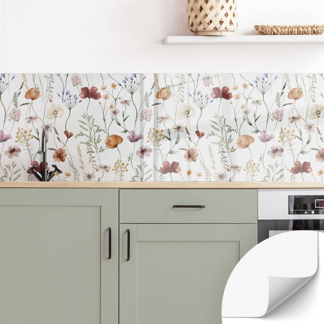 Selbstklebende Küchenrückwand Bunte Wildblumen - UN Designs