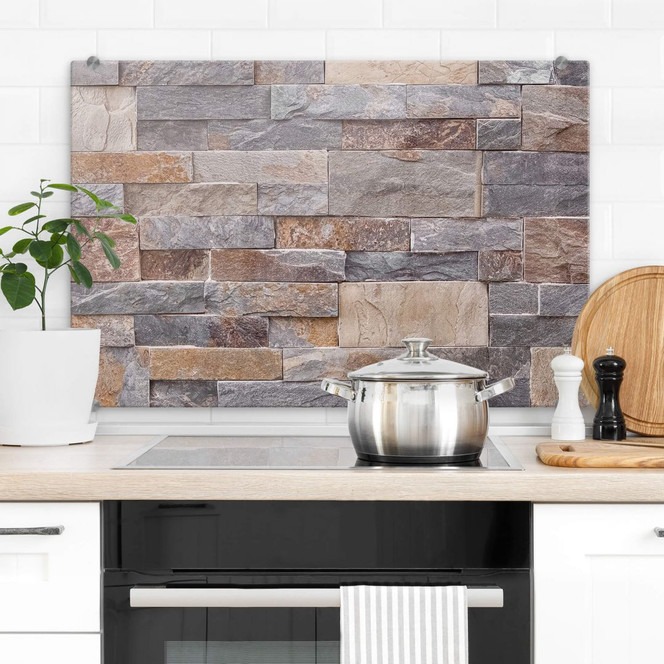 Spritzschutz 1X Studio - Steinmauer