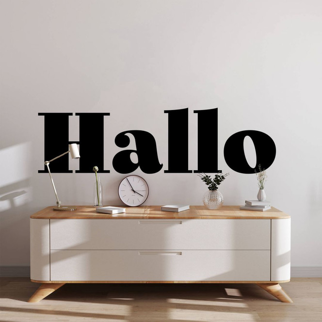 Wandtattoo Schriftzug Hallo