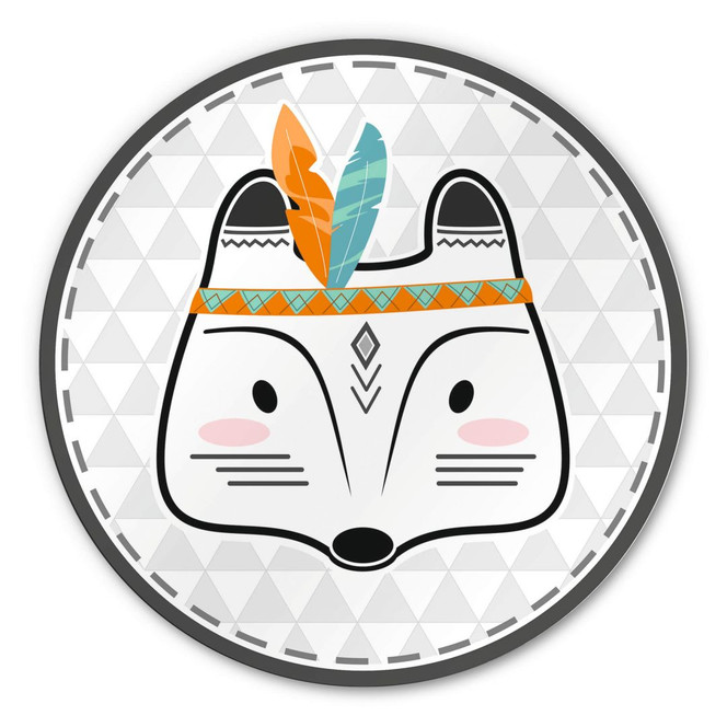 Alu-Dibond - Indianer-Fuchs - Rund