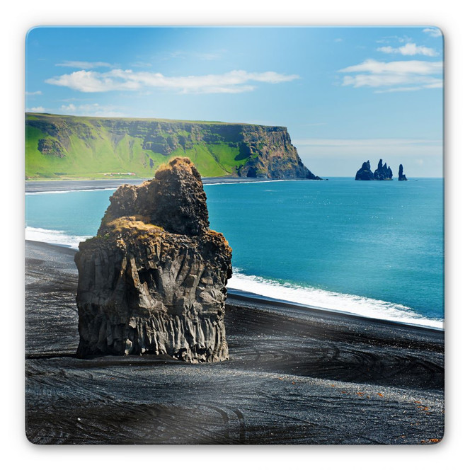 Glasbild Cape Dyrholaey - quadratisch