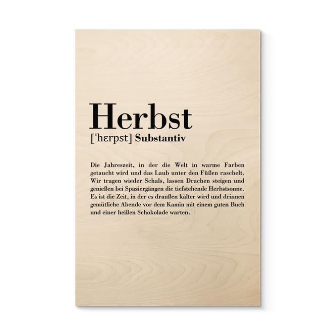 Holzbild Grammatik - Herbst