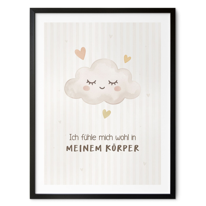 Kinder-Poster "Ich fühle mich wohl in meinem Körper" mit Wolke
