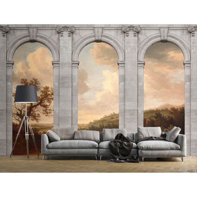 Livingwalls Fototapete Walls by Patel 3 Castello 1 grau, beige, gelb, braun, grün - Bild 1