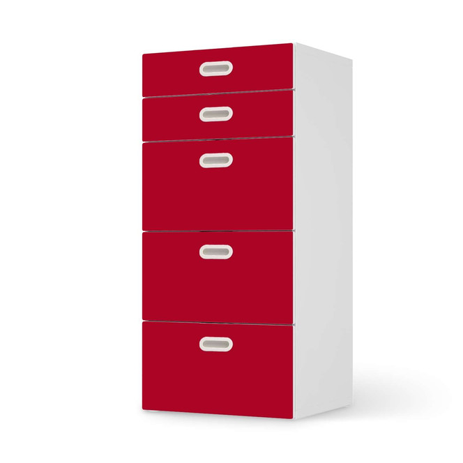 Möbel Klebefolie IKEA Stuva / Fritids Kommode - 5 Schubladen - Rot Dark- Bild 1