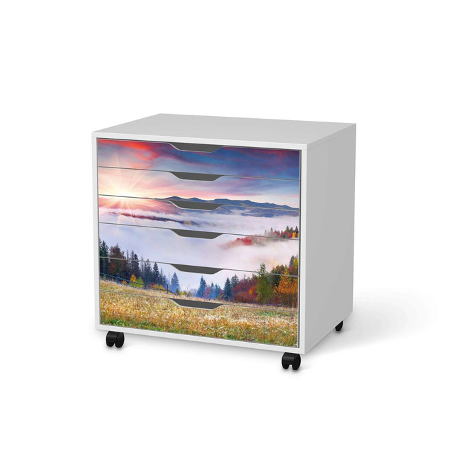 Möbelfolie IKEA Alex Rollcontainer 6 Schubladen - Herbstwald- Bild 1