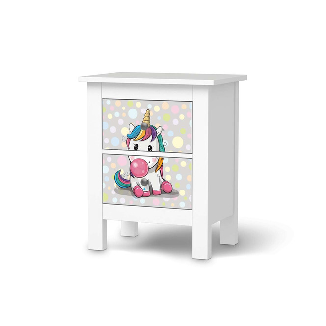 Möbelfolie IKEA Hemnes Kommode 2 Schubladen - Rainbow das Einhorn- Bild 1