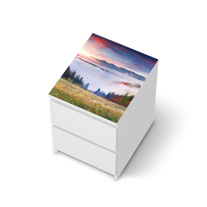 Möbelfolie IKEA Malm Kommode 2 Schubladen oben - Herbstwald- Bild 1