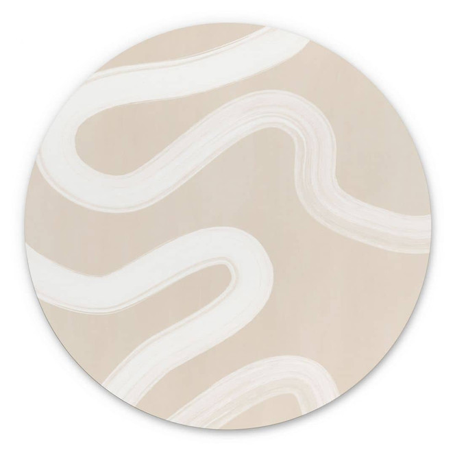 Wandbild One Line Art - Sanfte Strömung - Ristova - Alu-Dibond Rund