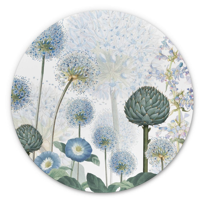 Wandbild Sir Edward - Blaue Wildwiese - Alu-Dibond Rund