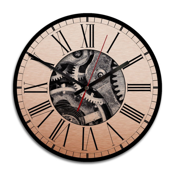 Wanduhr Alu-Dibond-Kupfereffekt - Uhrwerk 02 - Ø 28cm - Bild 1