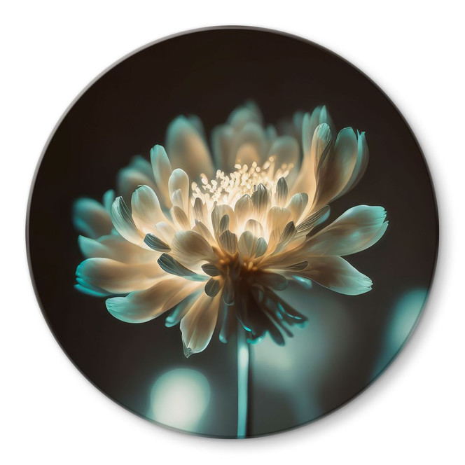 Glasbild Leuchtendes Blütenherz - Treechild - Rund