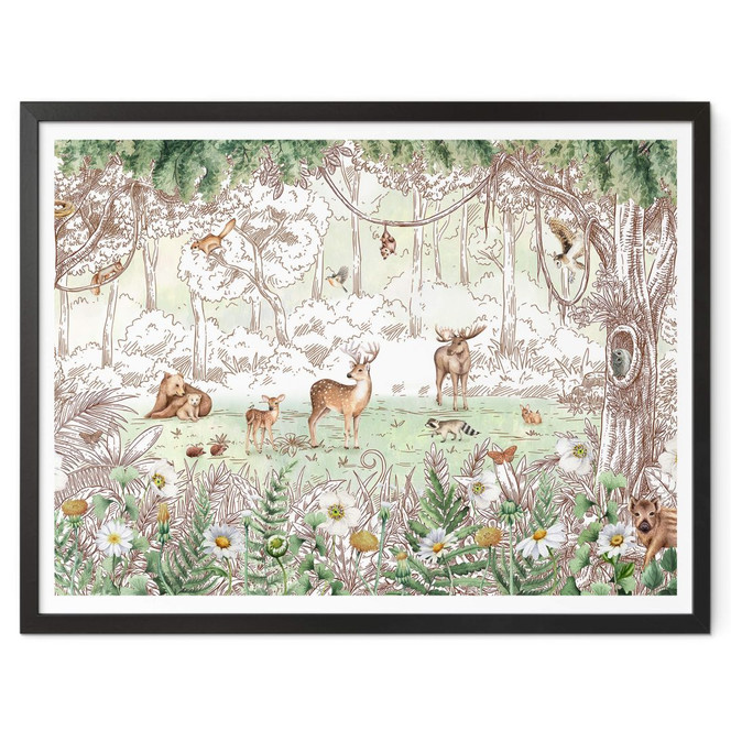 Kinderposter Kikki Belle - Waldfreunde Frühling