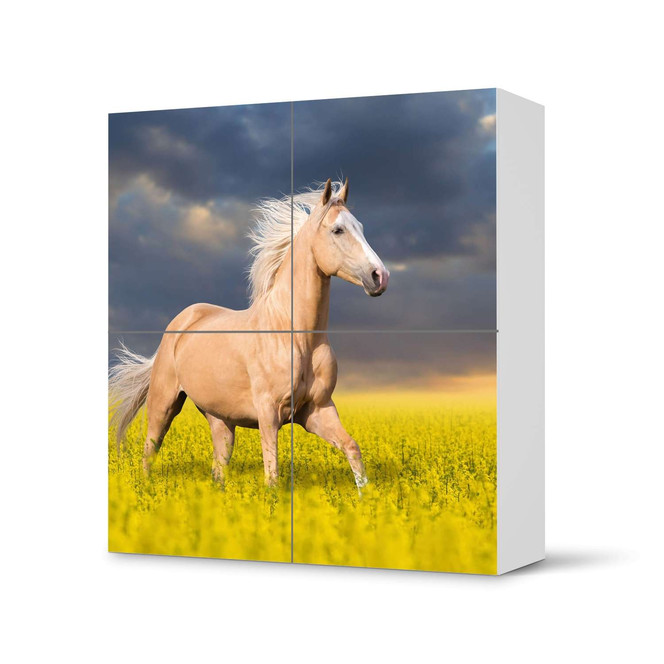 Klebefolie IKEA Besta Schrank 4 Türen - Wildpferd- Bild 1