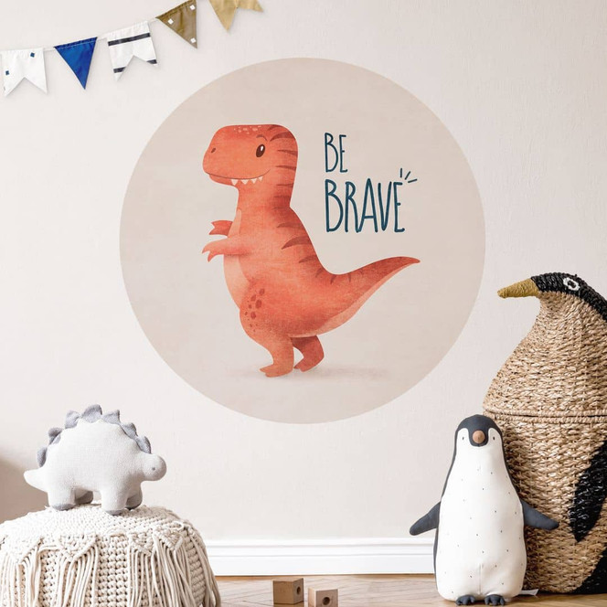 Wandtattoo Dino Be Brave - T-Rex - Tunaboylu - Rund