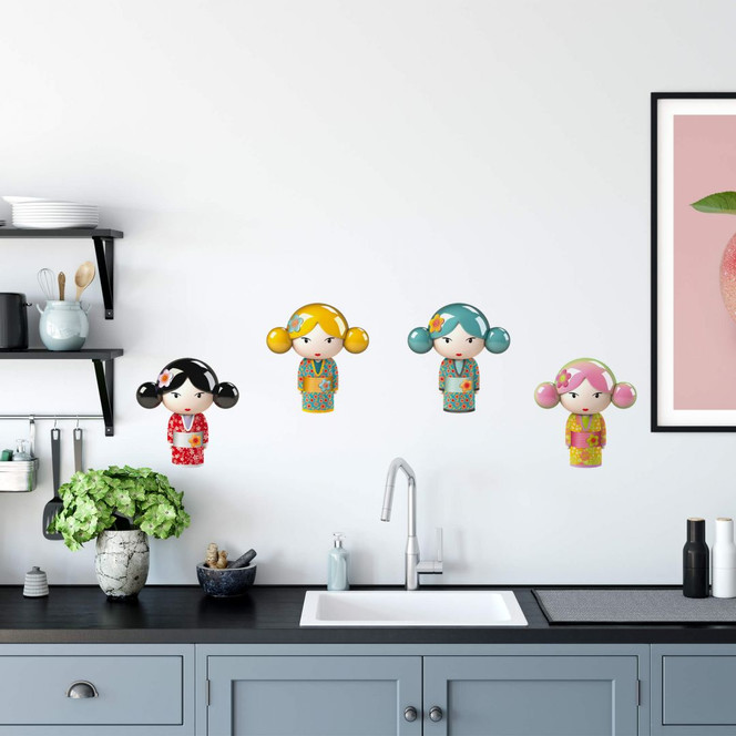 Wandtattoo Michel Agullo - Kokeshi Figuren Set 03