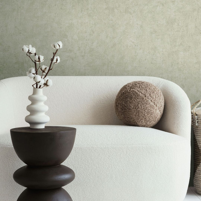 Betonoptik-Tapete Hellgrün - Moderne Strukturtapete in Putz-Optik