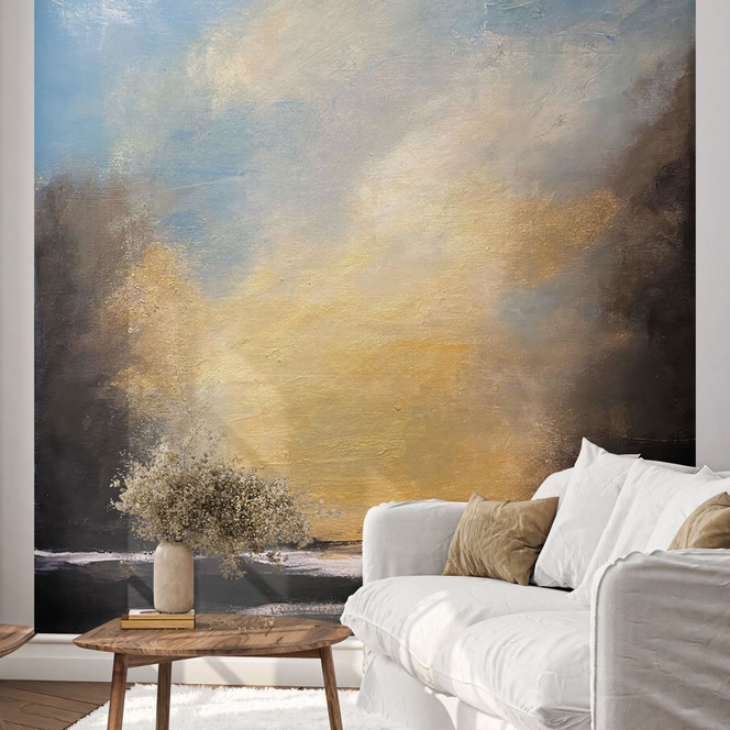 Fototapete Landschaft - Goldenes Licht am Abendhimmel - Bergius