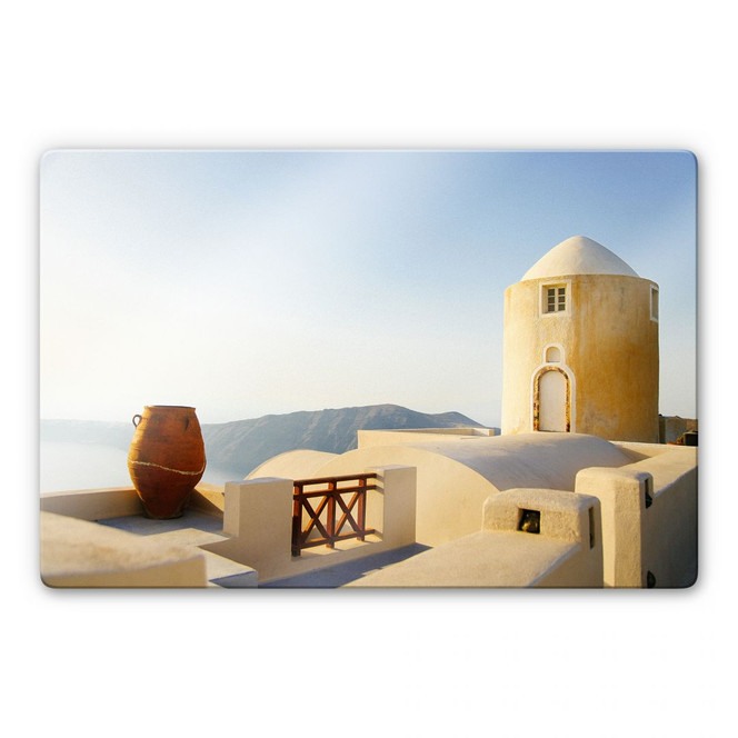 Glasbild Mediterrane Aussicht