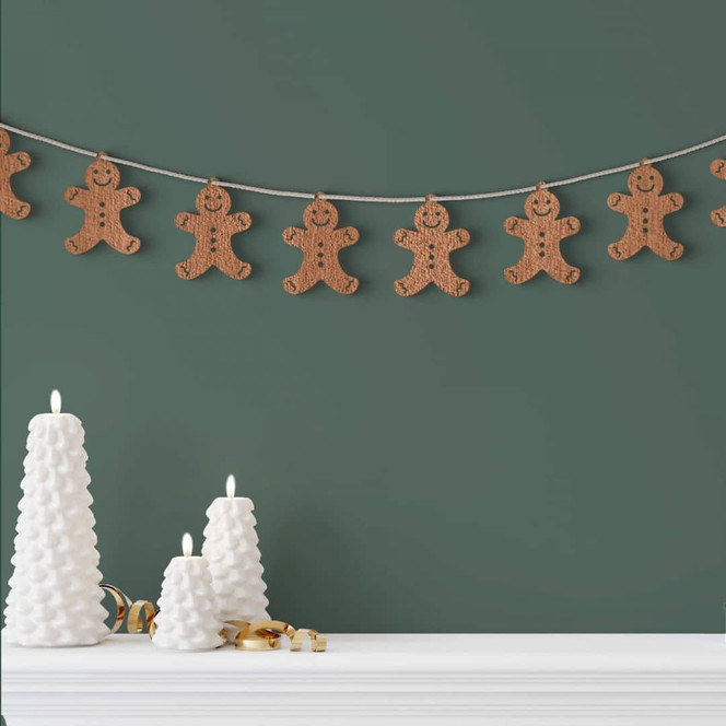 Holzdeko Weihnachten - Lebkuchenmann Mahagoniholz (10-teilig) - je 8x10cm - Bild 1