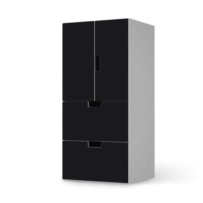 Möbelfolie IKEA Stuva / Malad - 2 Schubladen und 2 kleine Türen - Schwarz- Bild 1