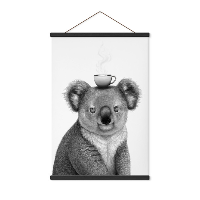 Stoffbild Koalabär mit Kaffee - Korenkova